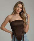 Brown Satin Vici Corset