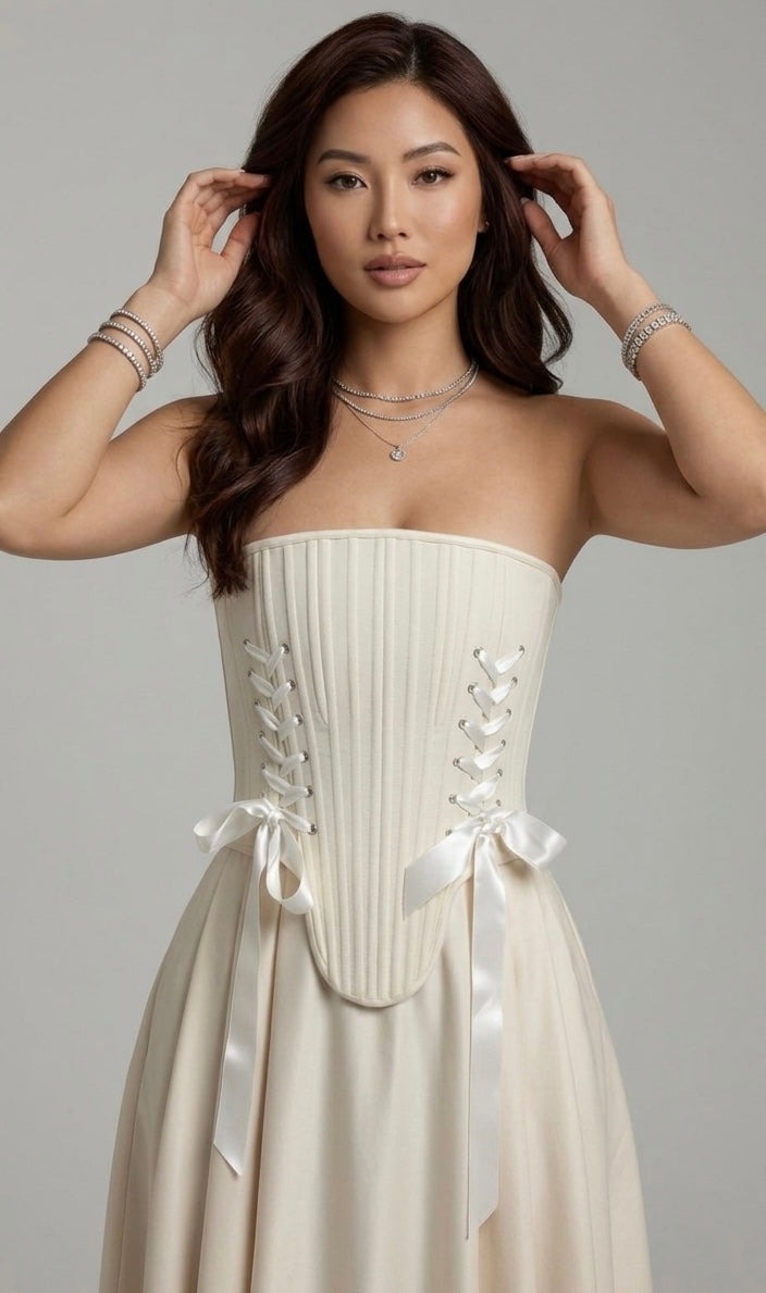 White Satin Vici Corset