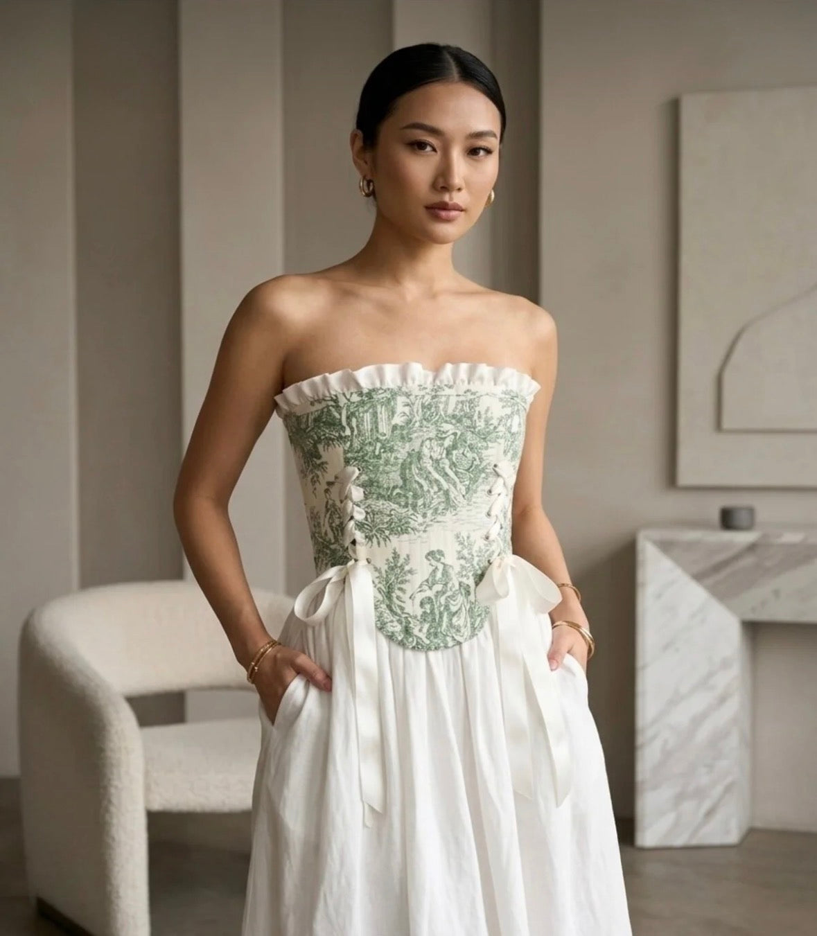 Green Fransız Vici Corset